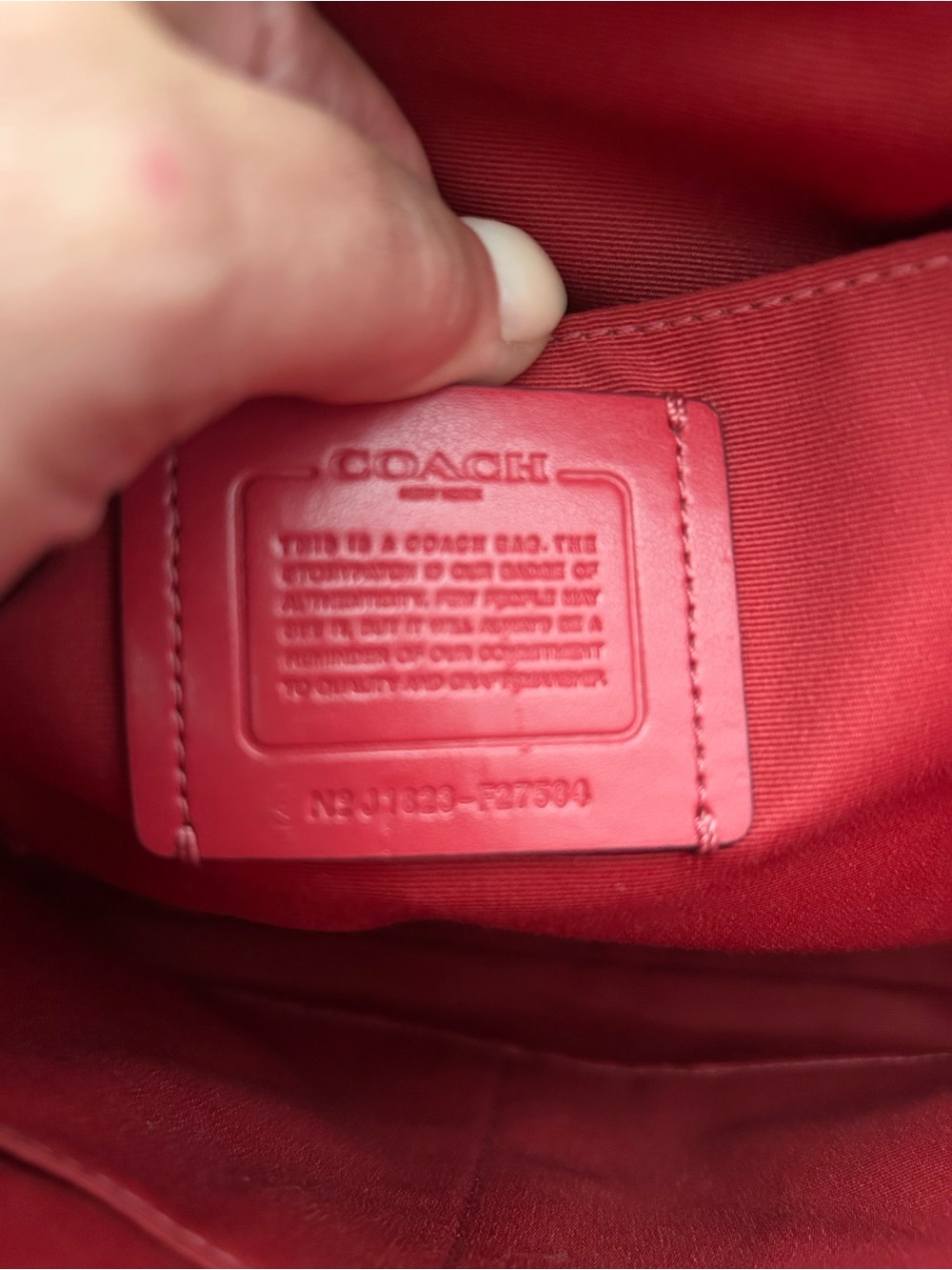 COACH Brown Signature Sierra Dome Satchel with Red Trim F27584 - Picture 9 of 11